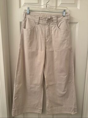 Pilcro Wide-Leg Jeans in Light Beige/Cream - Women's
